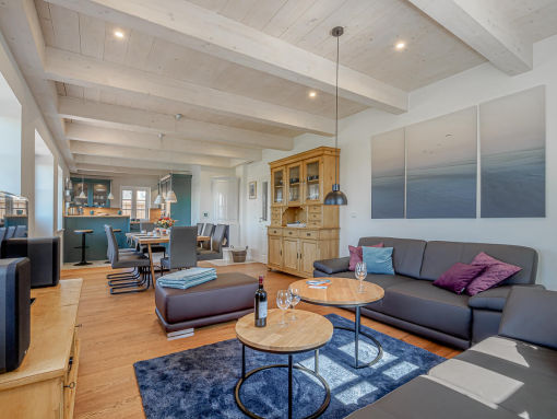 Wohnbereich im Ferienhaus Hermine auf Pellworm